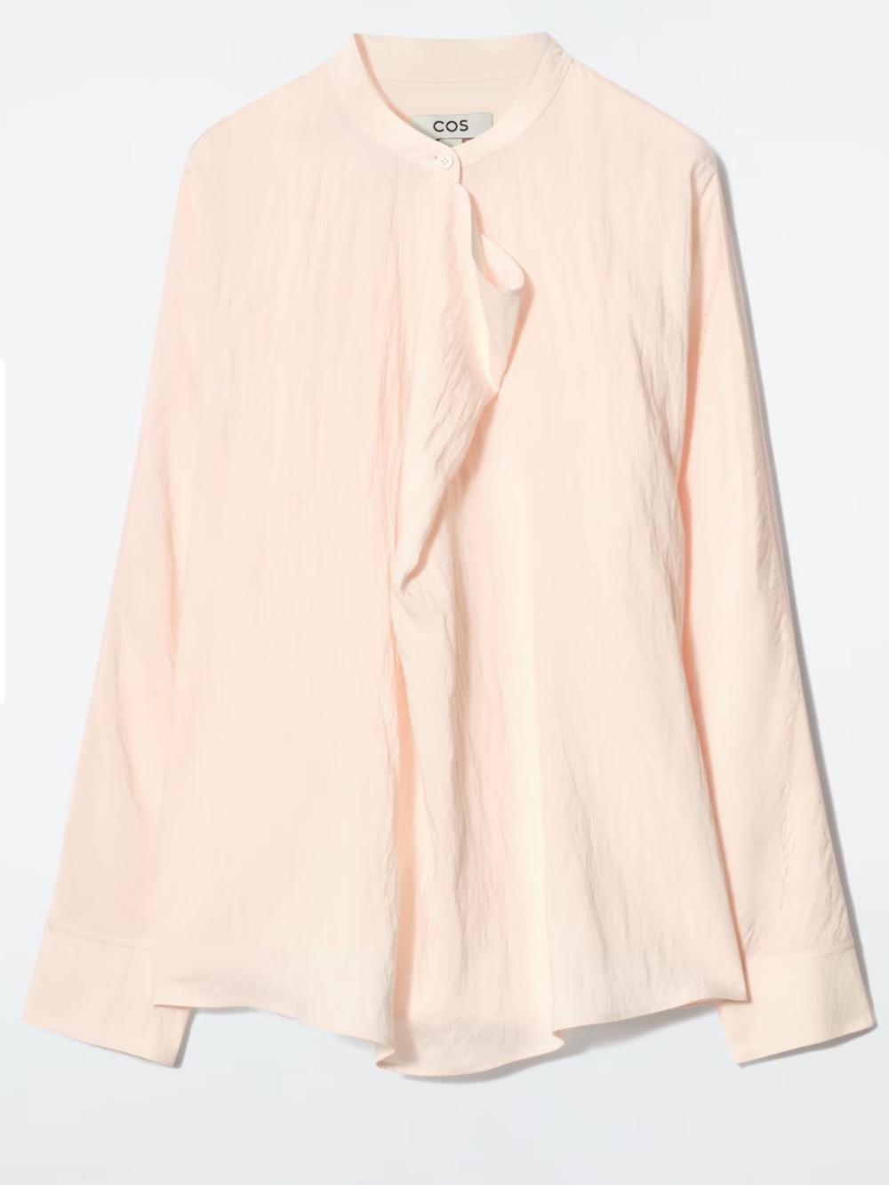 COS Soft Pink Long Sleeve Ruffle-Front Blouse